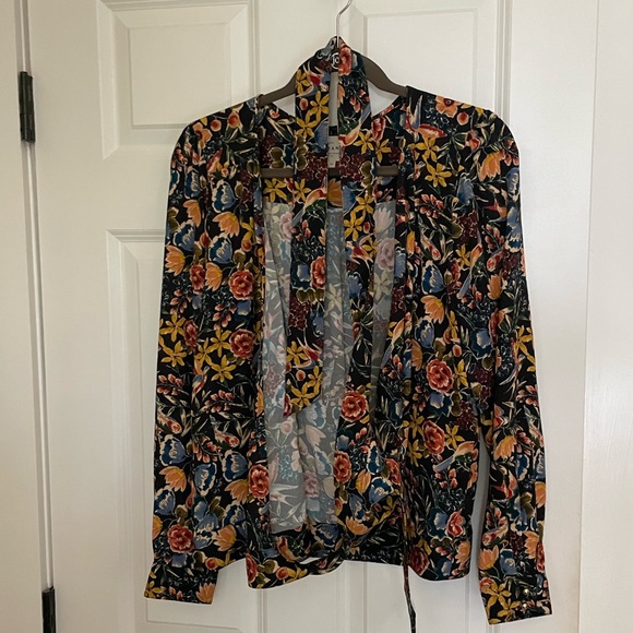 Sezane Dafne Floral Wrap Blouse - Picture 8 of 8